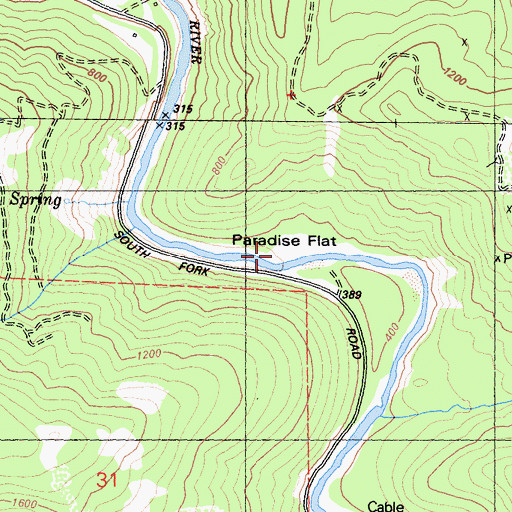 Topographic Map of Paradise Ranch (historical), CA