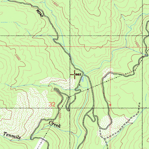 Topographic Map of Old Patrick Creek Station (historical), CA