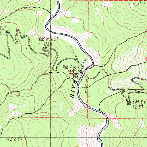 Topographic Map of Rockland, CA