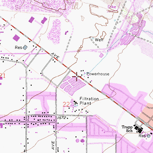 Topographic Map of Fontana Power Plant, CA
