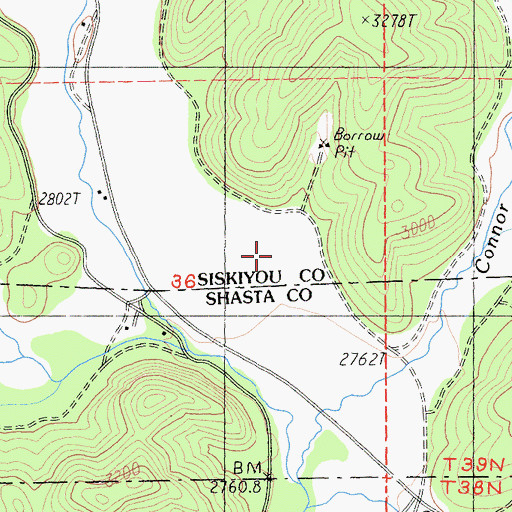 Topographic Map of Connor Ranch (historical), CA