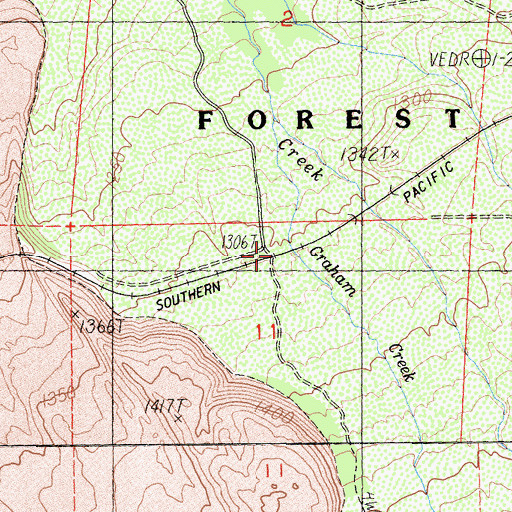 Topographic Map of Graham (historical), CA