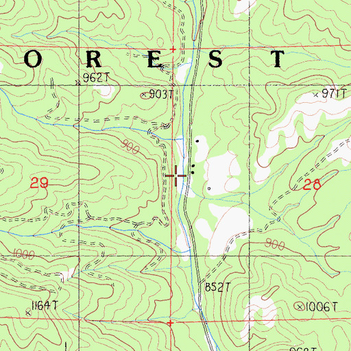 Topographic Map of Jensen Mill, CA