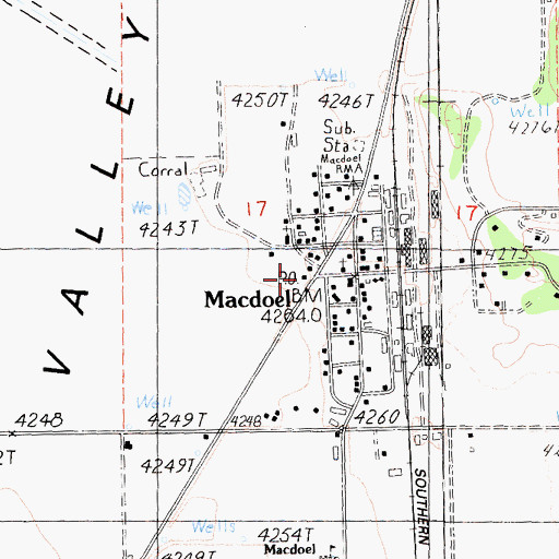 Topographic Map of Macdoel Post Office, CA