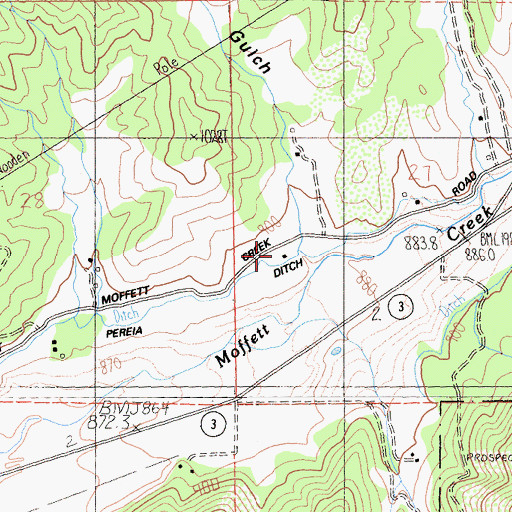 Topographic Map of Moffett Creek School (historical), CA