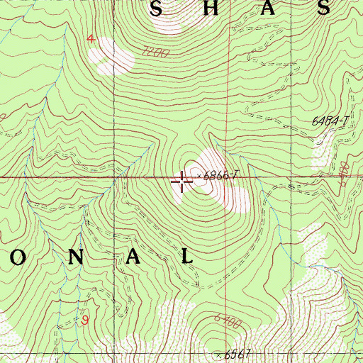 Topographic Map of Red Hill, CA