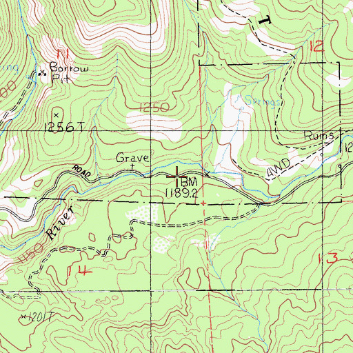 Topographic Map of Smith Sawmill (historical), CA