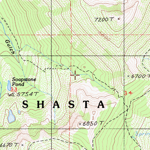 Topographic Map of Soapstone Lake (historical), CA