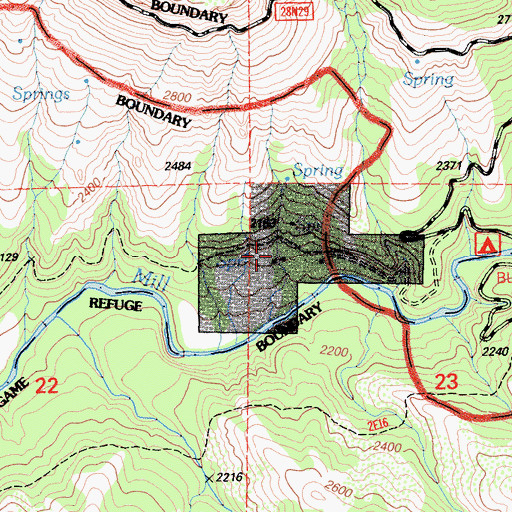 Topographic Map of Benner Place, CA