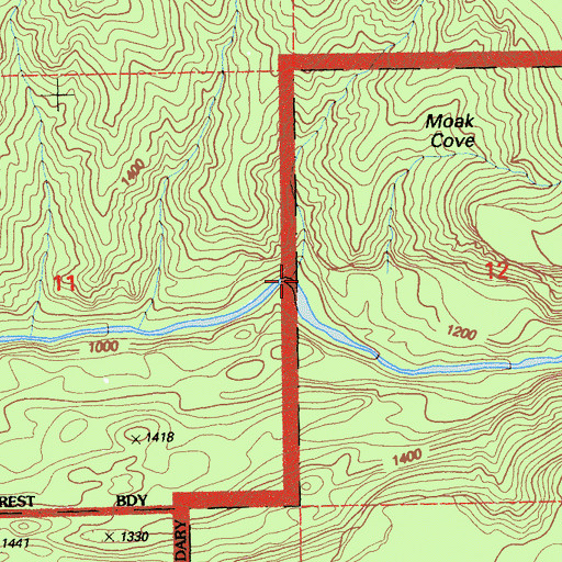 Topographic Map of Brockman Cabin (historical), CA