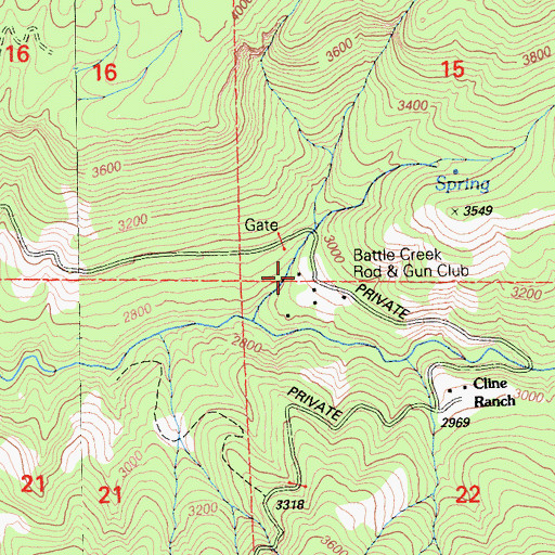 Topographic Map of Cline Ranch, CA