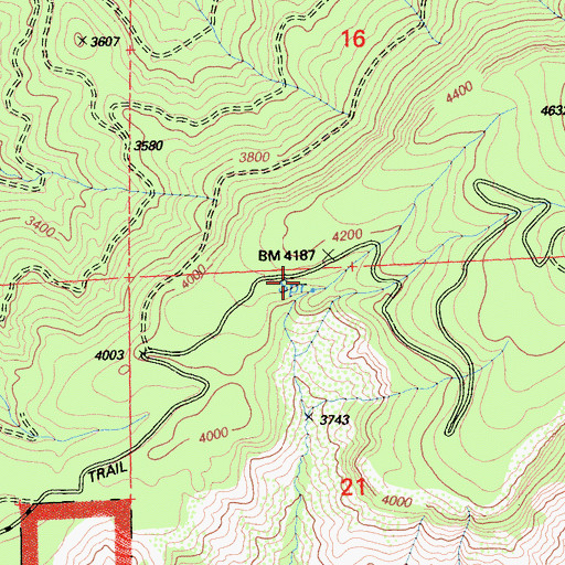 Topographic Map of Lost Camp Ranger Station (historical), CA