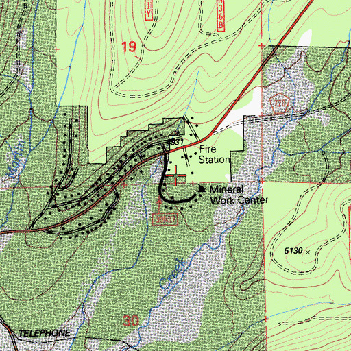 Topographic Map of Mineral Ranger Station, CA