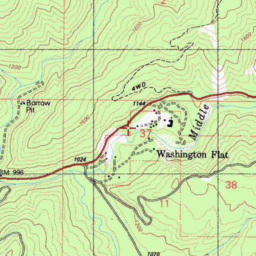 Topographic Map of Washington Ranch, CA