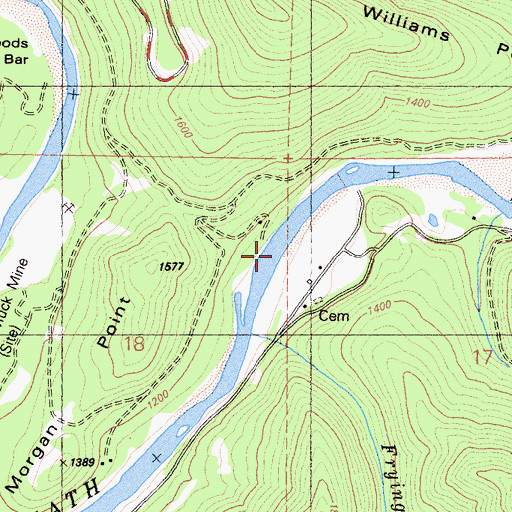 Topographic Map of Gordons Ferry (historical), CA
