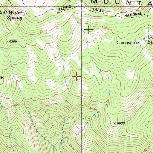 Topographic Map of Millers Cabin (historical), CA