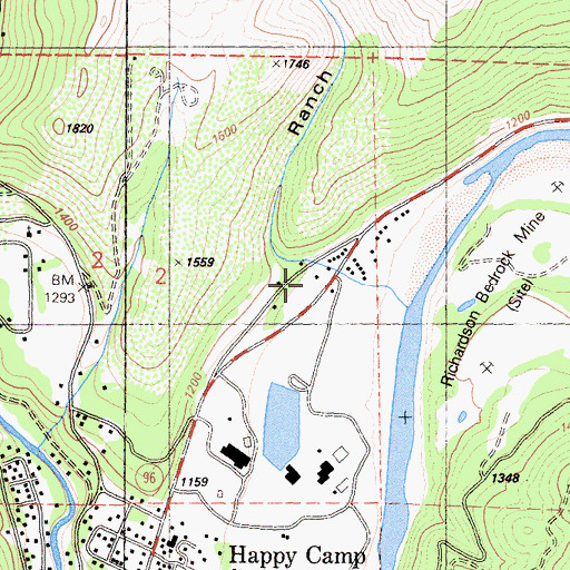 Topographic Map of Reeves Ranch, CA