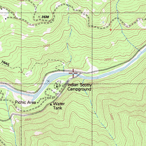 Topographic Map of Whites Stage Station (historical), CA