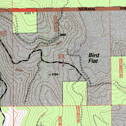 Topographic Map of Bird Flat Guard Station (historical), CA