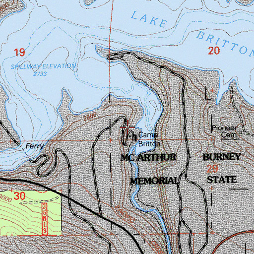 Topographic Map of Burney Fish Hatchery (historical), CA