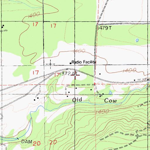 Topographic Map of Clover Creek School (historical), CA