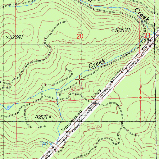 Topographic Map of Crews Cabin (historical), CA