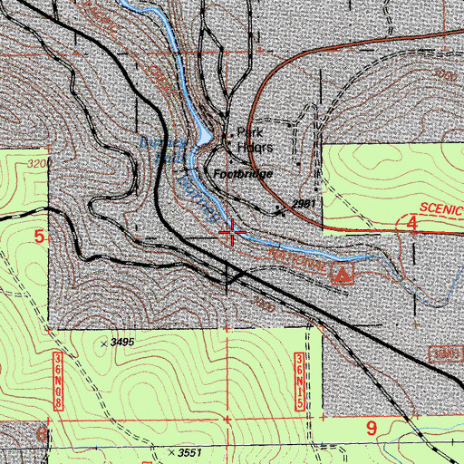 Topographic Map of Headwaters Trail, CA