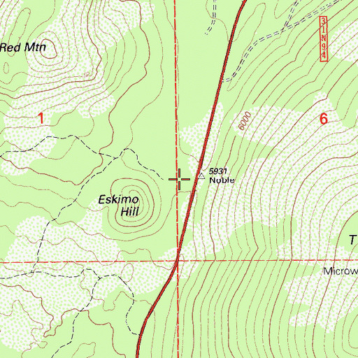 Topographic Map of Noble Pass, CA
