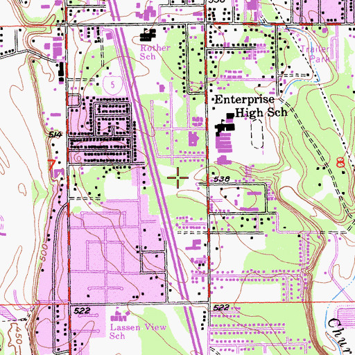 Topographic Map of Oaklawn Elementary School, CA