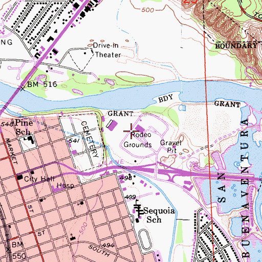 Topographic Map of Redding Convention Center, CA