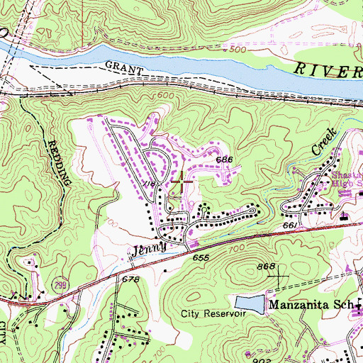 Topographic Map of Woods Memorial Park, CA