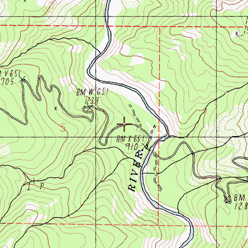 Topographic Map of Lee Brown Ranch (historical), CA