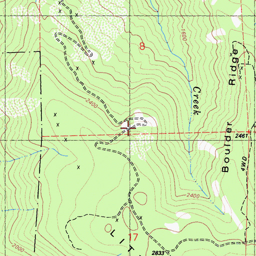 Topographic Map of Little Rattlesnake Lookout (historical), CA