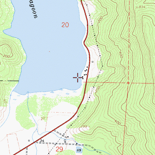 Topographic Map of Little Red Hen Inn (historical), CA