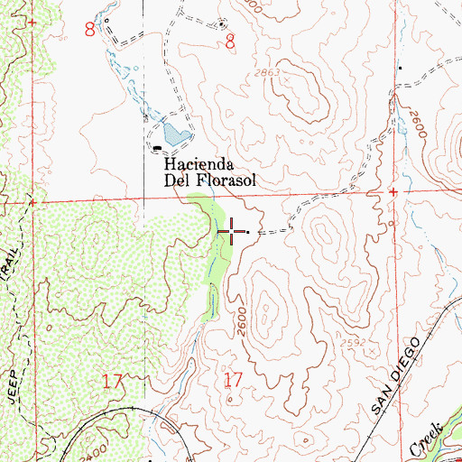 Topographic Map of Curro Ranch, CA