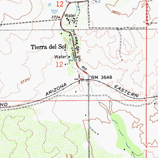 Topographic Map of Mills Crossing Station (historical), CA