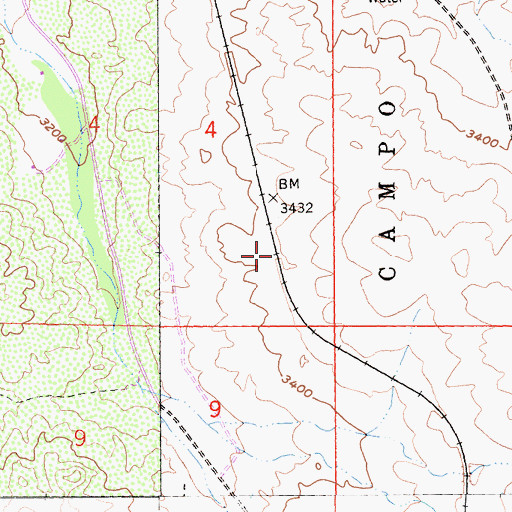 Topographic Map of Pueblo Siding (historical), CA