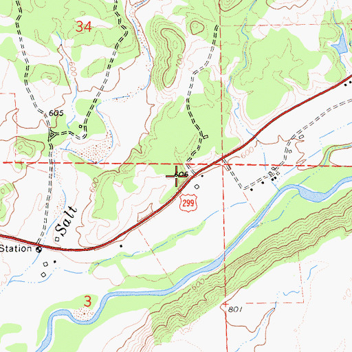 Topographic Map of Calkins (historical), CA
