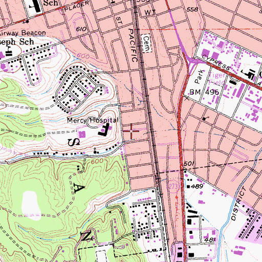 Topographic Map of Church of Jesus Christ, CA