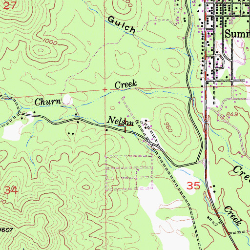 Topographic Map of Churntown (historical), CA