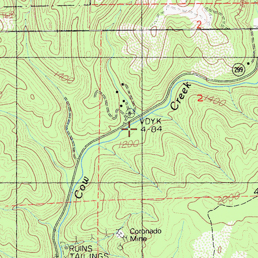 Topographic Map of Furnaceville (historical), CA