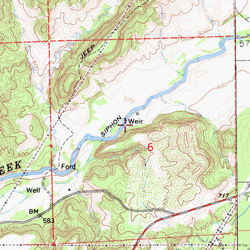 Topographic Map of Henryford (historical), CA