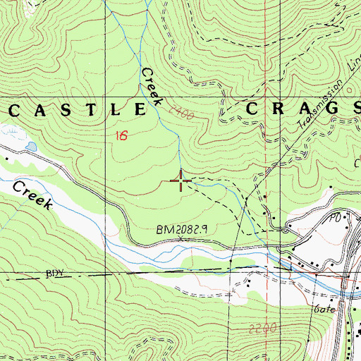 Topographic Map of Indian Creek Trail, CA