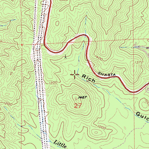 Topographic Map of National Mine, CA