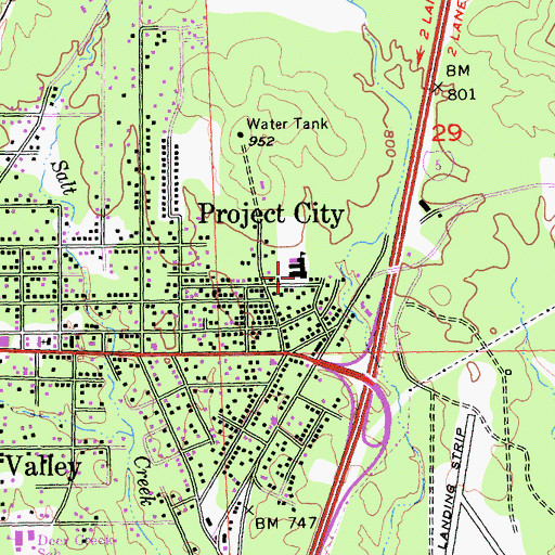 Topographic Map of Grand Oaks Elementary School, CA