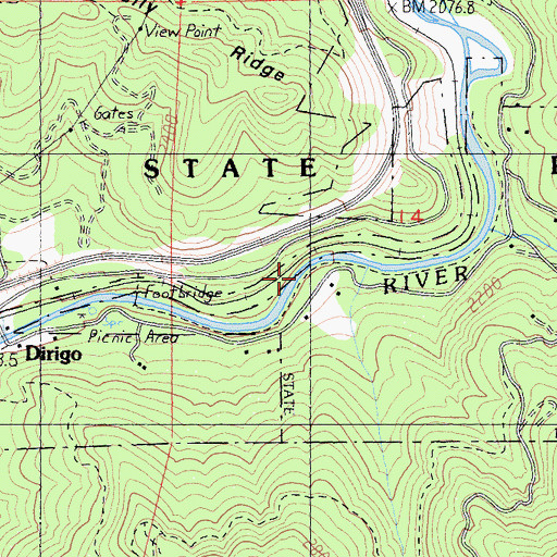 Topographic Map of River Trail, CA