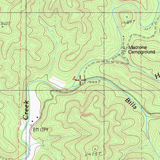 Topographic Map of Timber Canyon, CA