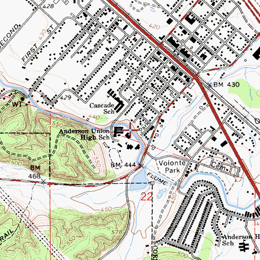 Topographic Map of Veterans Park, CA