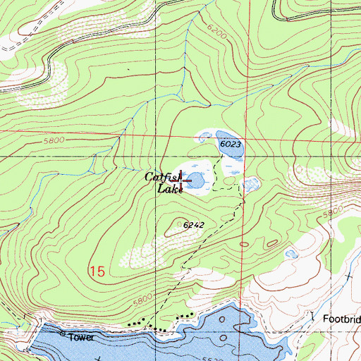 Topographic Map of Catfish Lake, CA