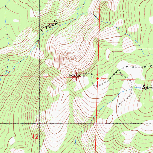 Topographic Map of Pinecrest Lookout, CA